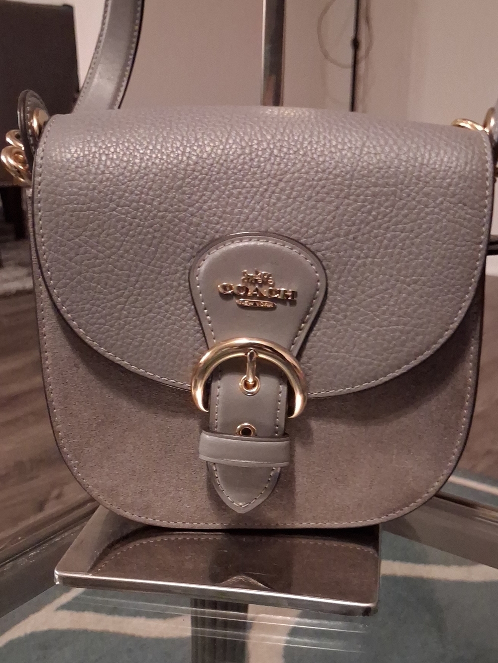 Coach Kleo Saddle Bag Gray Crossbody Bag - Picture 2 of 11